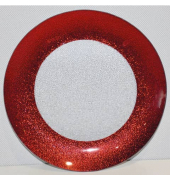 Glasteller rund rot