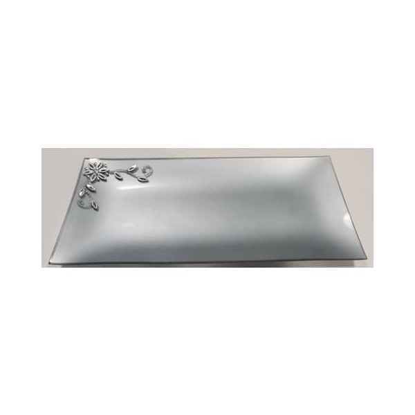 6 Stück PBs 48422 Glasteller rechteckig 34x17cm, mit Glitzersteinen 9004546484226 PBS