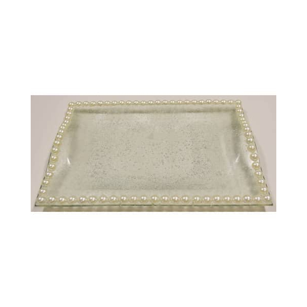 6 Stück PBs 48425 Glasteller rechteckig 28x20,5cm, mit Perlen 9004546484257 PBS