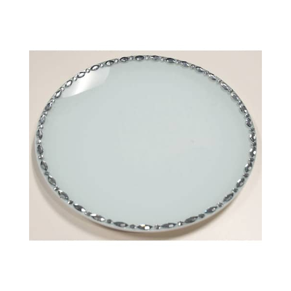 6 Stück PBs 48428 Glasteller rund DM 25cm, mit Glitzersteinen 9004546484288 PBS