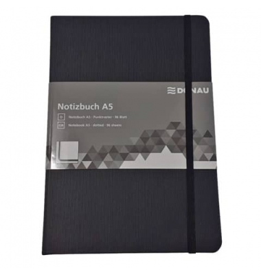 Notizbuch 1345201-01, schwarz, A5, punktkariert, 80g, 96 Blatt / 192 Seiten