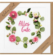 Gl&uuml;ckwunschkarten 692021-2 floraler Kranz, ,,Alles Gute"