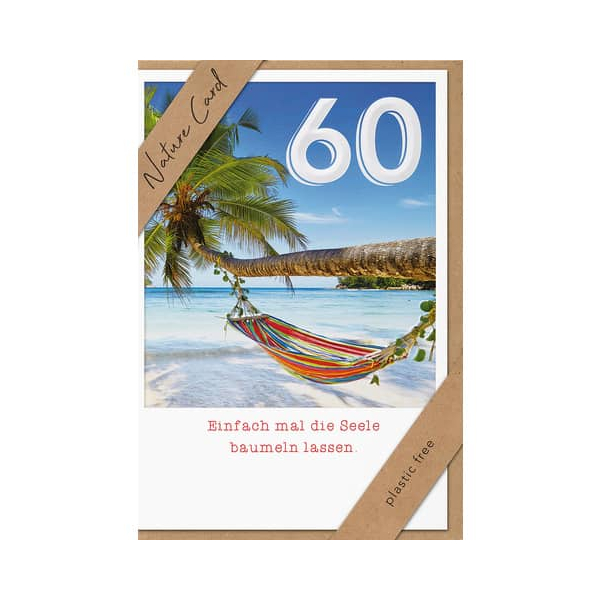 3 x bsb Geburtstagskarte Zahl 60 - Natur Card inkl. Umschlag.