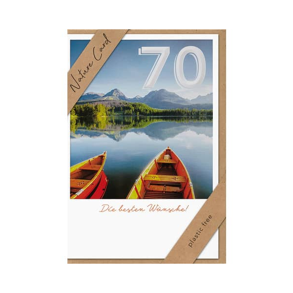 3 x bsb Geburtstagskarte Zahl 70 - Natur Card inkl. Umschlag.