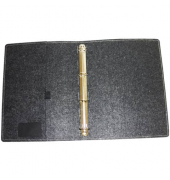 Ringbuch Eco Friendly ohne 2100001-02, A4 4 Ringe 25mm Ring-Ø aus gemahlenem Naturleder und recycelten Filz-Fasern naturbraun