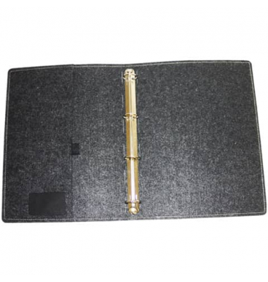 Ringbuch Eco Friendly ohne 2100001-02, A4 4 Ringe 25mm Ring-Ø aus gemahlenem Naturleder und recycelten Filz-Fasern naturbraun