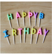 Geburtstagskerze 49153 Happy Birthday bunt 2x10cm 