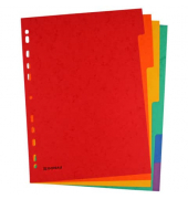 Kartonregister 8671006-99, 6-teilig blanko, A4, 225 g/m&sup2;, farbige Taben, 6-teilig