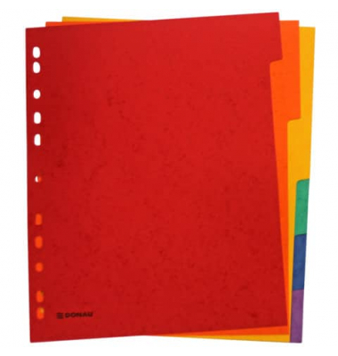 Kartonregister 8671106-99, 6-teilig blanko, A4+, 225 g/m², farbige Taben, 6-teilig