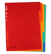 Kartonregister 8671005-99, 5-teilig blanko, A4, 225 g/m&sup2;, farbige Taben, 5-teilig