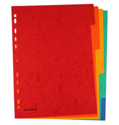 Kartonregister 8671005-99, 5-teilig blanko, A4, 225 g/m&sup2;, farbige Taben, 5-teilig