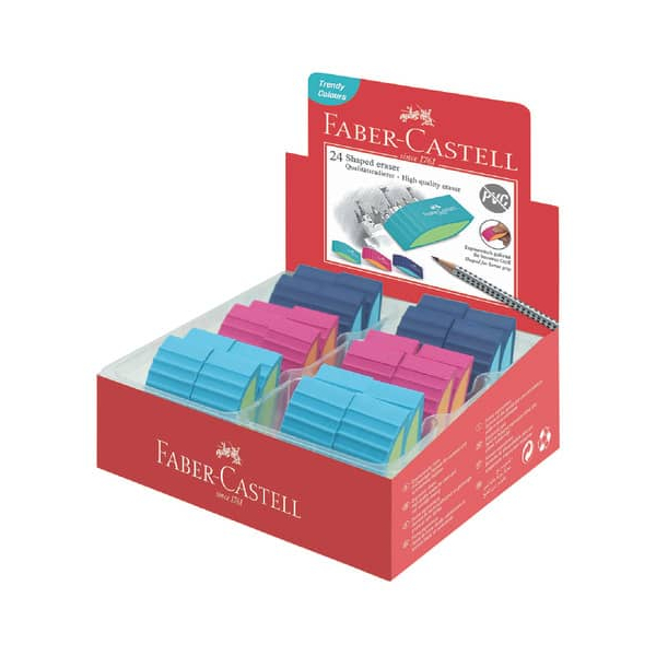 24 Stück Faber-Castell Radierer Bicolor sortiert Trend 9555684679789 Faber-Castell