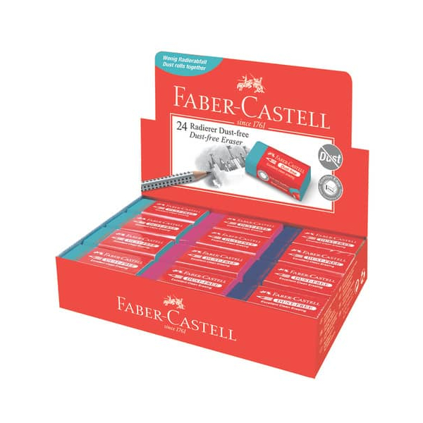 24 Stück Faber-Castell Radierer DUST-FREE Trend sortiert 9555684679864 Faber-Castell