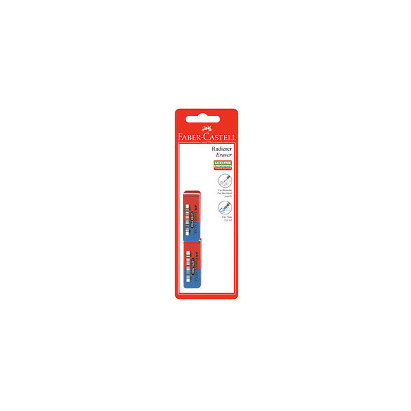 9556089770422 - FABER-CASTELL Radiergummis 2xRadierer Latex-free BK Rot 9556089770422 - FABER-CASTELL Radiergummis 2xRadierer Latex-free BK Rot