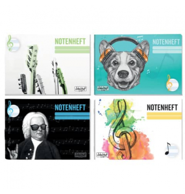 Notenheft 3394-0 Lernfreunde, Lineatur 14 / Notenlinien, A5, 70g, sortiert, 16 Blatt / 32 Seiten