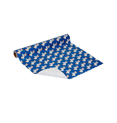 Geschenkpapier Theo 513750, Zebra, 50cm x 20m, blau/weiß/bunt