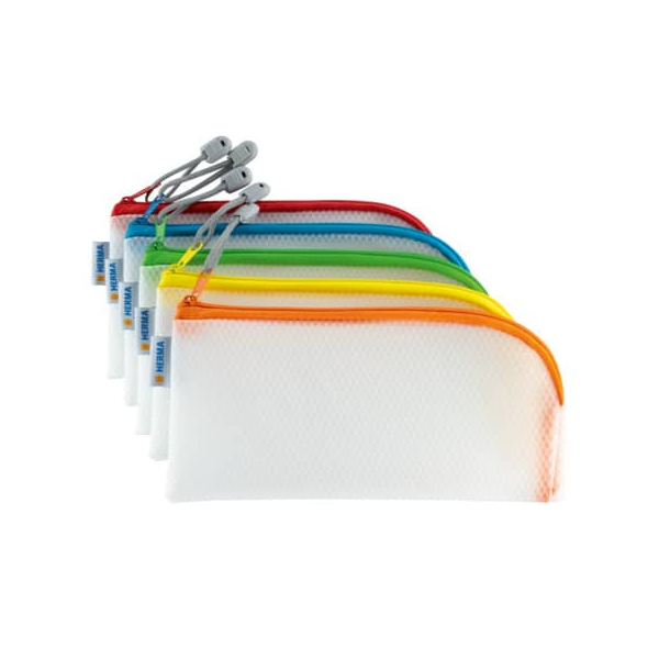 10 Stück Herma Reißverschlusstasche 23x11cm sortiert 4008705200011 Herma