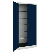mauser Stahlschrank BF 4 PLE  - 7035/5003 lichtgrau, saphirblau 95,0 x 42,0 x 195,0 cm