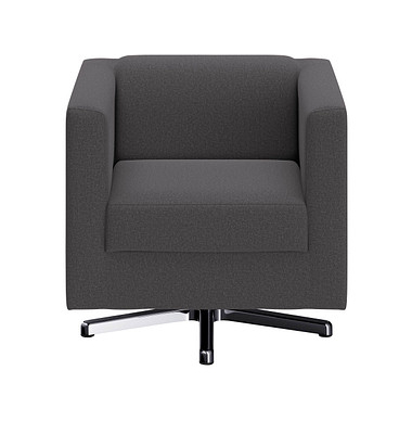 DOMO Collection Sessel BOB grau silber Stoff