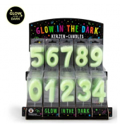 Geburtstagskerze Glow in the Dark  955876 Zahl 0-9 weiß 