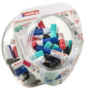 Permanentmarker-Set Permanentmarker Display edding mini marker, 4-51085, Display/Glas, 4-farbig sortiert, 0,5mm Rundspitze