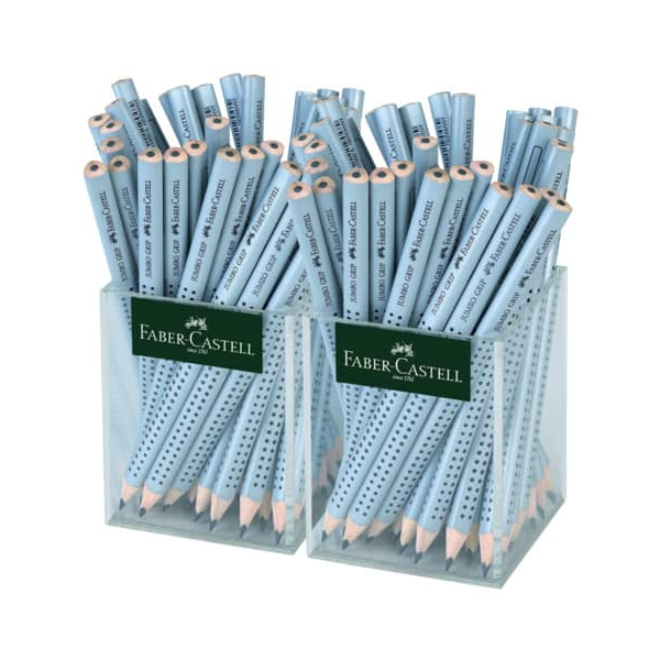 72 Stück Faber-Castell Bleistift Jumbo GRIP im Köcher, 111965, Härte B, silber 4005401119654 Faber-Castell