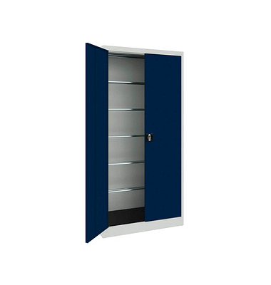 mauser Stahlschrank BF 5 PLE  - 7035/5003 lichtgrau, saphirblau 95,0 x 50,0 x 195,0 cm