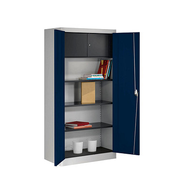 mauser Stahlschrank BF 5T  - 7035/5003 lichtgrau, saphirblau 95,0 x 50,0 x 195,0 cm
