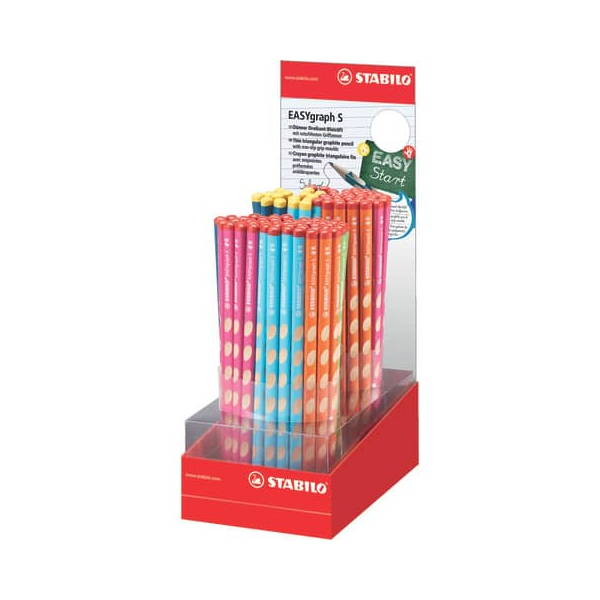 90 Stück Stabilo Bleistift EASYgraph S Display, 327/90-HB, Härte HB, 2,2mm, farbig sortiert 4006381531351 Stabilo