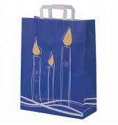Geschenktasche 1FTTC020056 Kerze, Weihnachten, Papierhenkel, 3 Kerzen, 32cm x 42cm