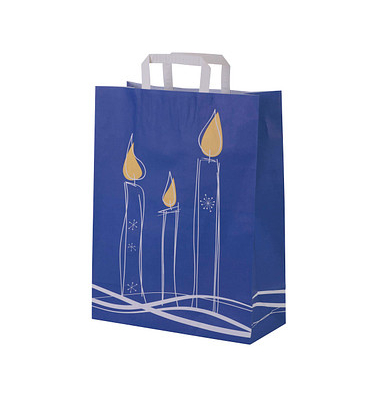 Geschenktasche 1FTTC020056 Kerze, Weihnachten, Papierhenkel, 3 Kerzen, 32cm x 42cm