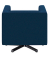 DOMO Collection Sessel BOB blau silber Stoff