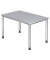 Schreibtisch, manuell höhenverstellbar, 68-76cm (H), 120x80cm (BxT), rechteckig, grau / silber