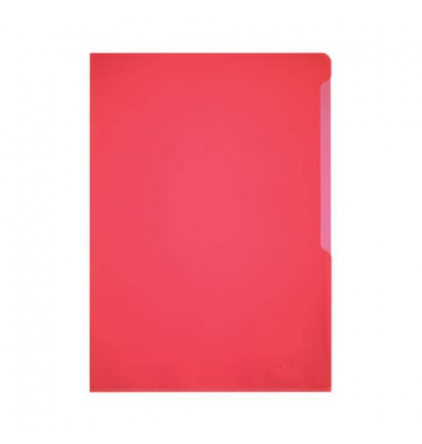 Sichthüllen Standard 233703, A4, rot, transluzent genarbt, oben & rechts offen, 
