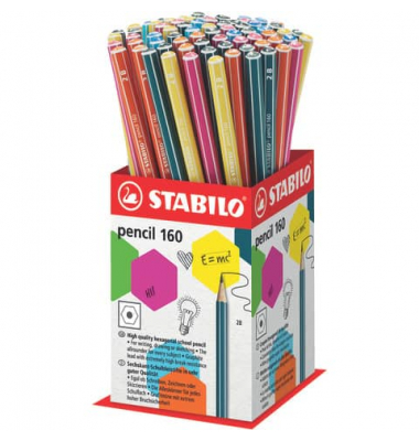 Bleistift-Set STABILO pencil 160 Kleindisplay, 160/72-12B, 72x farbig sortiert, 2,2mm, 2B