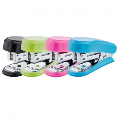 Heftger&auml;t Heftger&auml;t BLIMINI99, farbig sortiert (je 3x schwarz/blau/green/pink), 12 Blatt