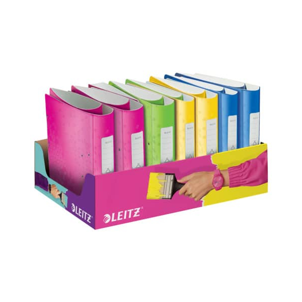 15 Stück Leitz Ordner Active WOW 9531-00-00, A4 60mm (5x), 80mm (10x) schmal, breit Kunststoff vollfarbig, glänzend, gemustert farbig sortiert