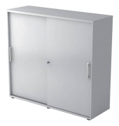 Schiebet&uuml;renschrank MONT.V1753S/5/5/RE, abschlie&szlig;bar, 3 OH, grau, 120x110x40cm (BxHxT)