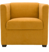 Sessel BOB dunkelgelb schwarz Stoff