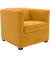DOMO Collection Sessel BOB dunkelgelb schwarz Stoff