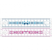 M245301 Plastiklineal 15cm Study Fancy Blister blau pink