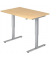 Schreibtisch, elektrisch höhenverstellbar, 73-119cm (H), 120x80cm (BxT), ahorn / silber