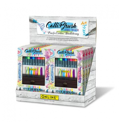 Faserschreiber Calli.Brush Duo - intensiv Farben sortiert, Bamboo-Etui