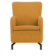 DOMO Collection Sessel Dallas dunkelgelb schwarz Stoff