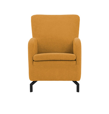 DOMO Collection Sessel Dallas dunkelgelb schwarz Stoff