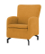 DOMO Collection Sessel Dallas dunkelgelb schwarz Stoff
