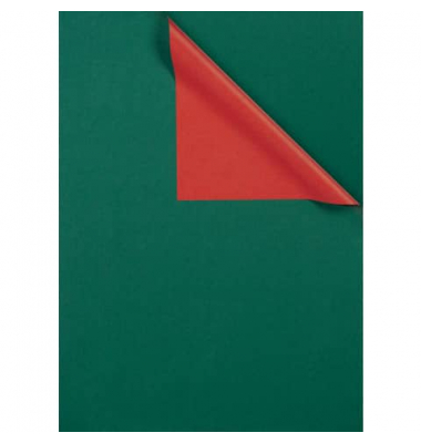 Geschenkpapier  2-Color 331648, 2-Color, 50cm x 100m, dunkelgr&uuml;n/rot