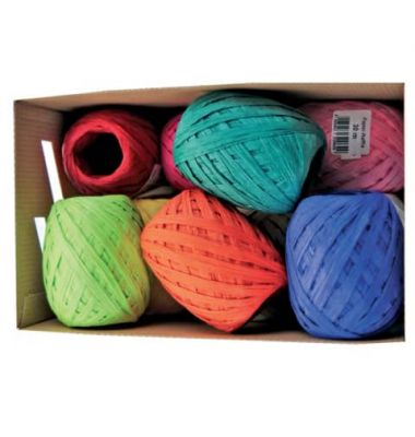 Eiknäuel Raffia 1094-07-99-1030, 7mm x 30m, farbig sortiert