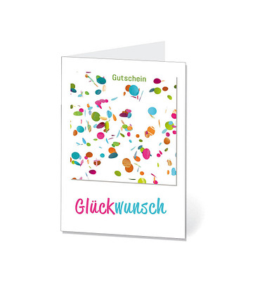 Gutscheinkarte Konfetti AM1043 11,5cm x 17,5cm (BxH) 260g Motiv Chromopapier FSC