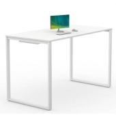 Stehtisch 110cm (H), 180x90cm (BxT), rechteckig, weiß / weiß